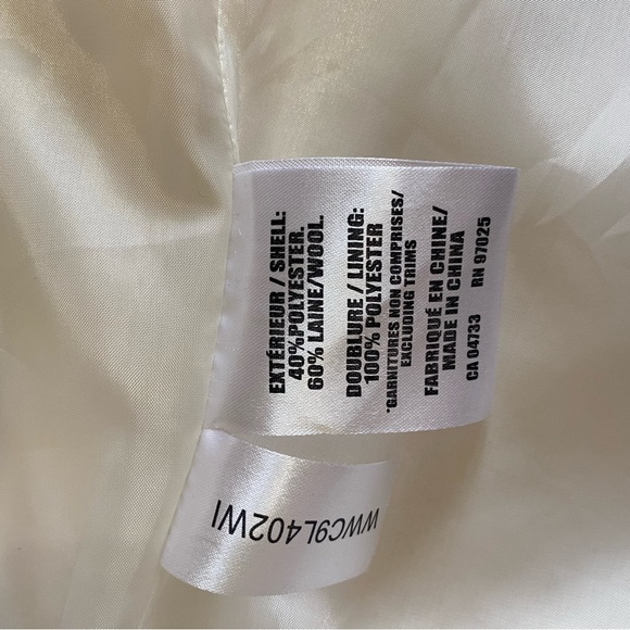 White wool blend pea coat - Picture 3 of 3